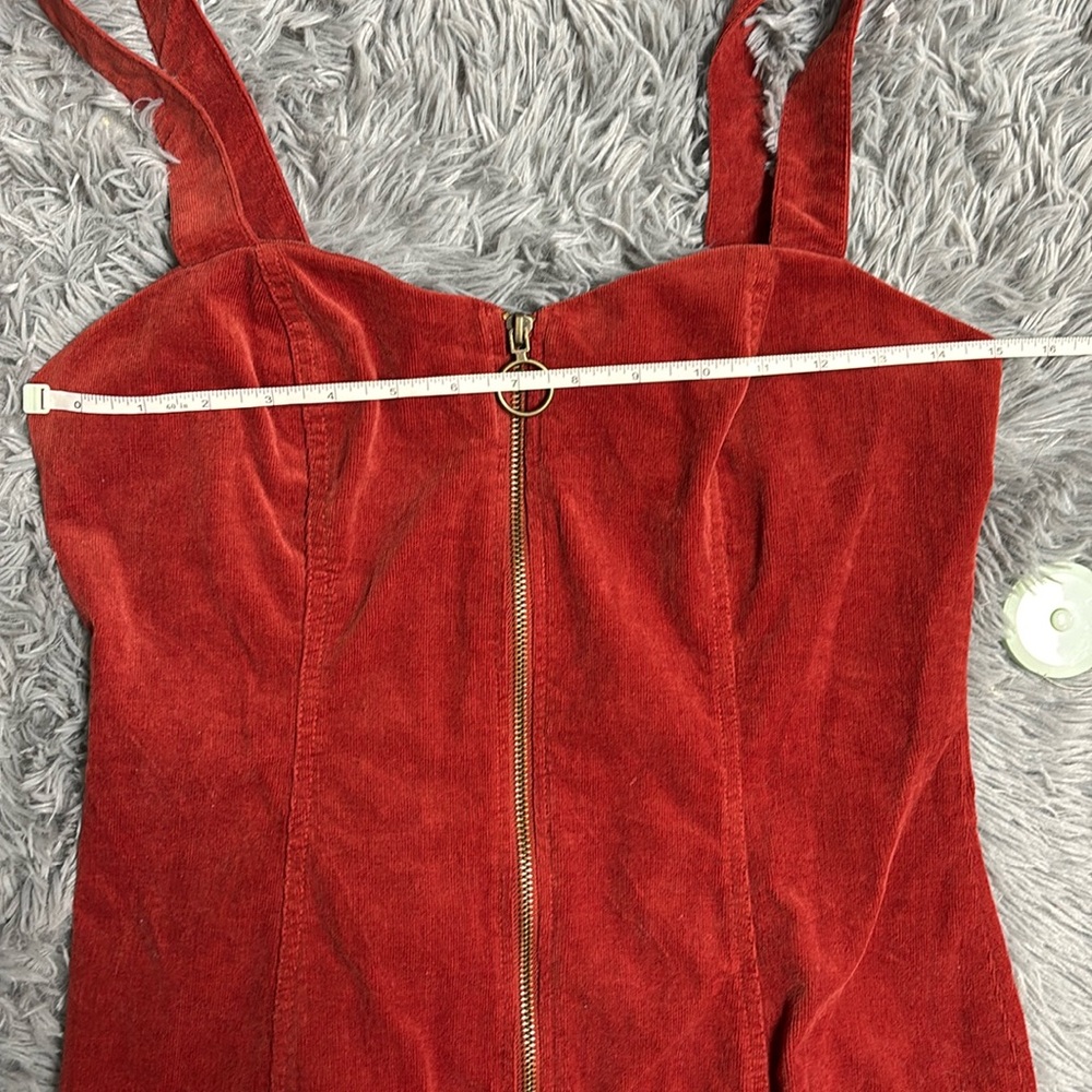 Y2K Burnt Orange Corduroy Dress - Picture 14 of 16